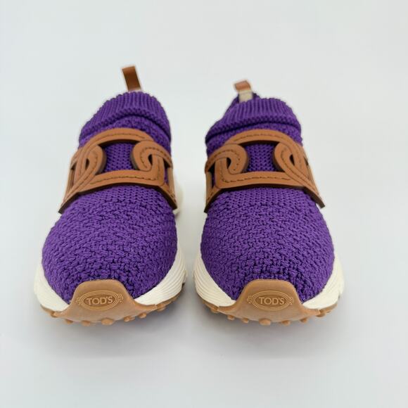 Tods Sportivo Kate Sneakers Size 7.5 EU 38 Chain Knit Purple Italy Designer - Picture 3 of 10